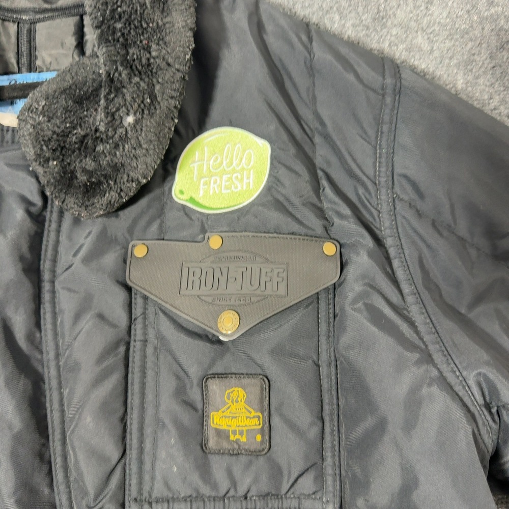 RefrigiWear Iron Tuff Coveralls Mens 3XL Black Nylon Hello Fresh Insulated Work - Picture 2 of 8